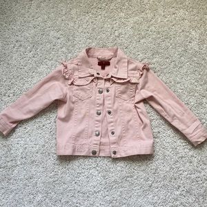 Seven for All Mankind - pink denim jacket w/ ruffles- 24M - New and never worn!